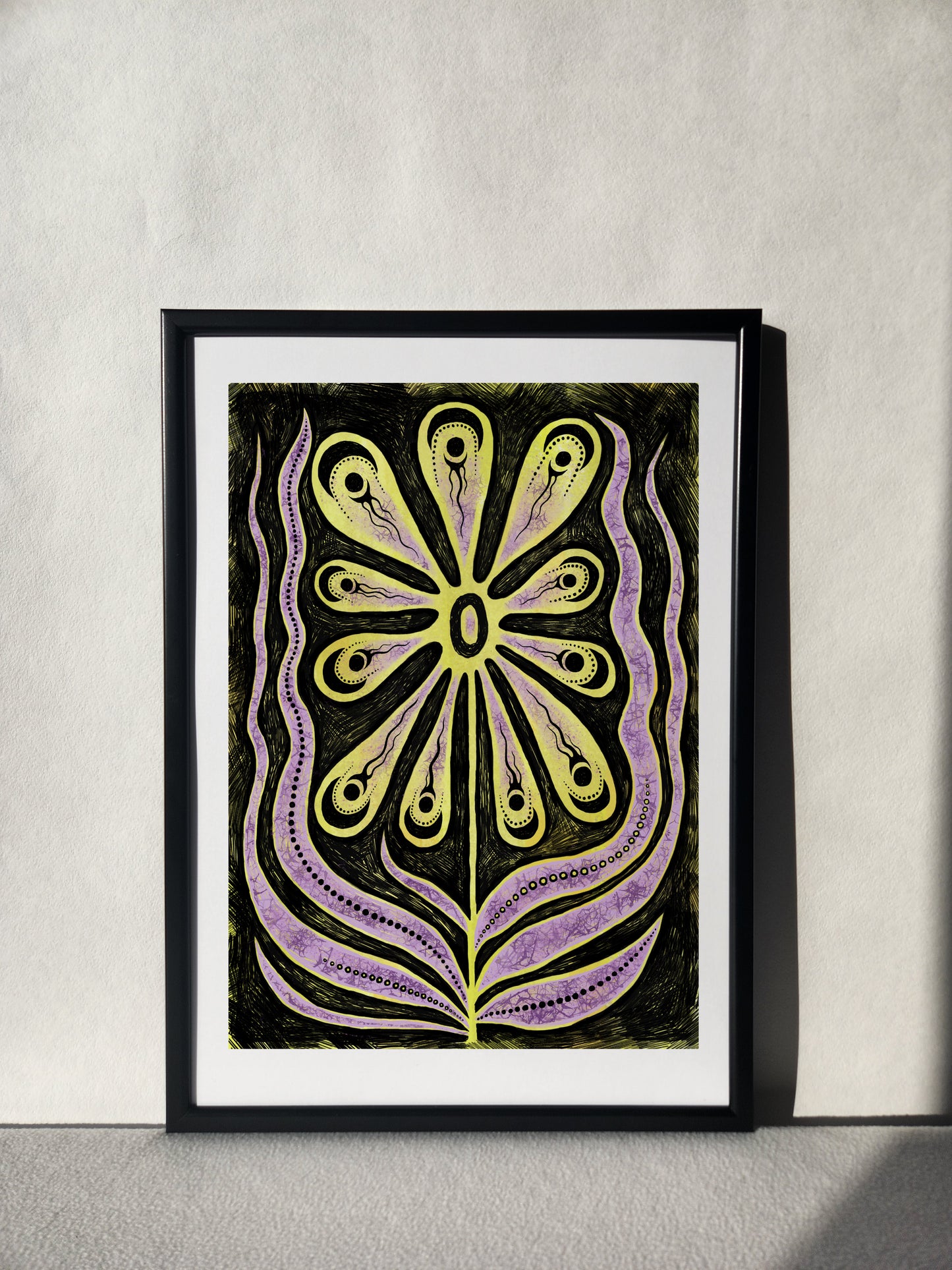 "Gothic botanical art print, enhancing the ambiance of your living space."