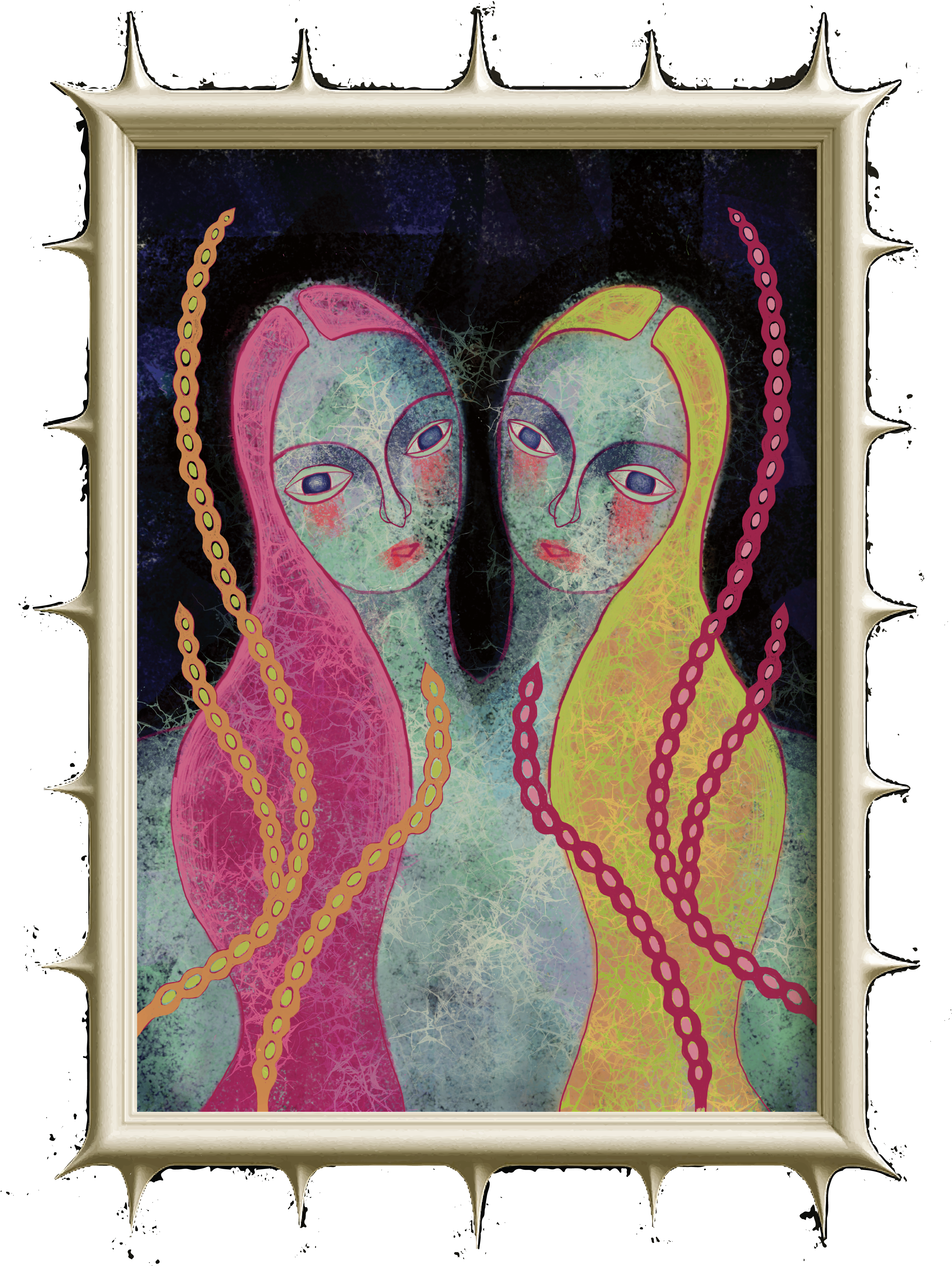 アート・デザイン・音楽 Deviant Woman Arabella Plouviez Daydream girl” Expressive female portrait. Abstract portrait