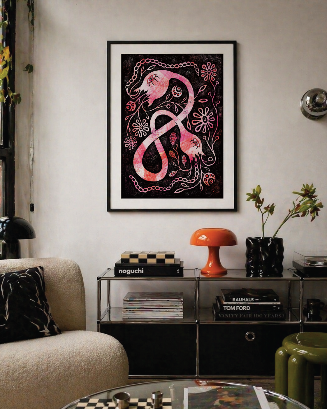 Spirit III gothic fantasy wall art print styled in a dark eclectic interior