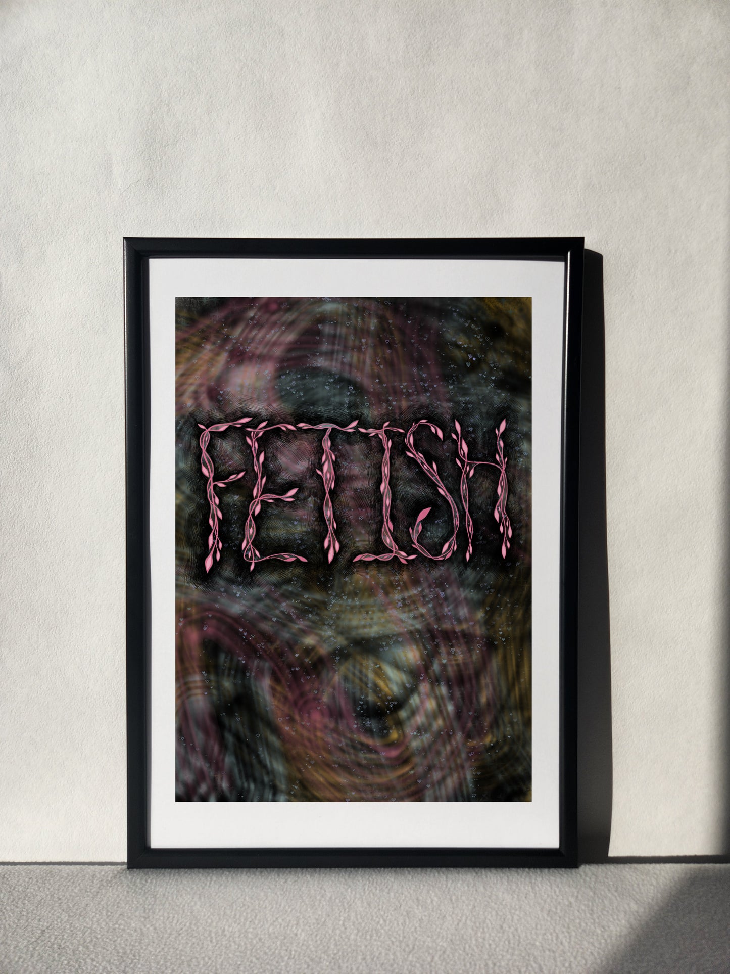 Grunge typography wall art print by an indie artist, perfect for eclectic room decoration.