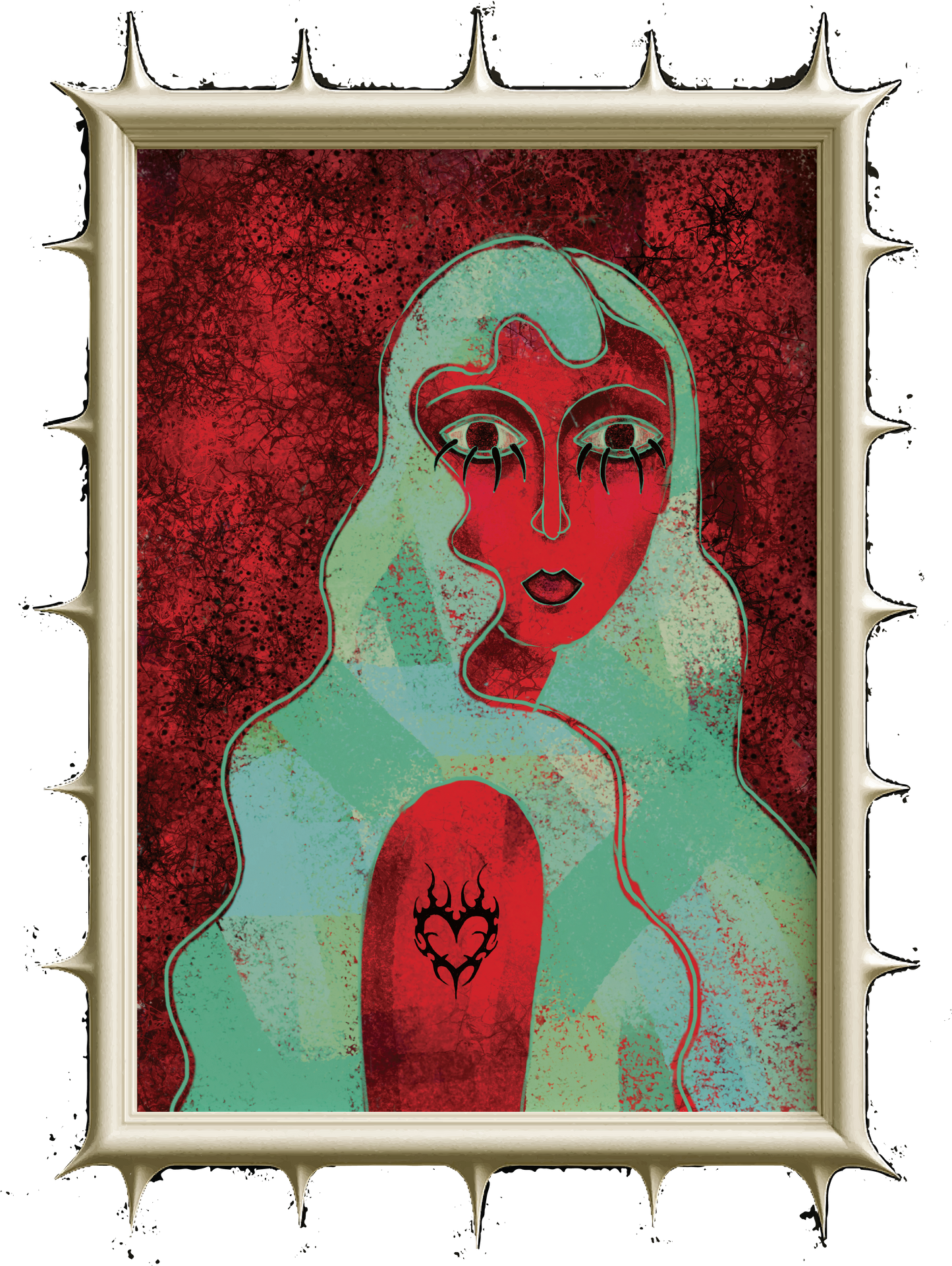 Female Portrait Art Poster "JUST A PHASE"