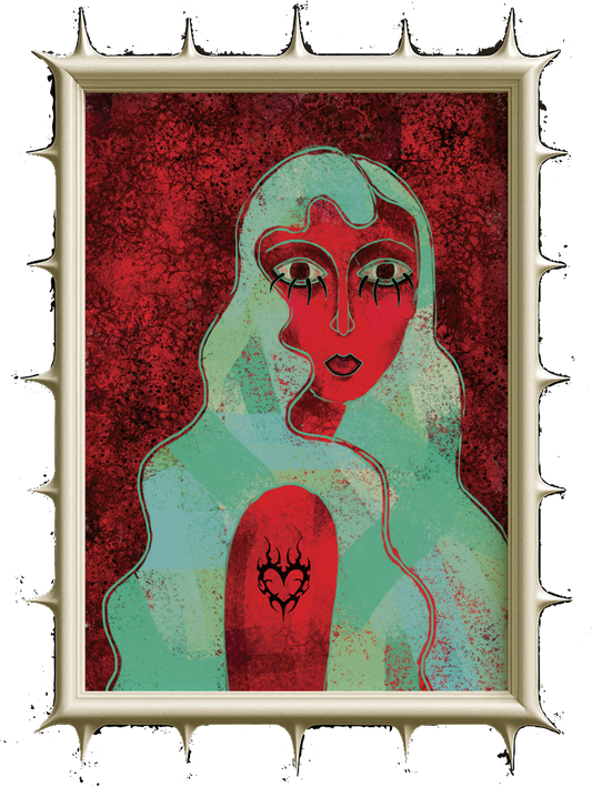 Female Portrait Art Poster "JUST A PHASE"