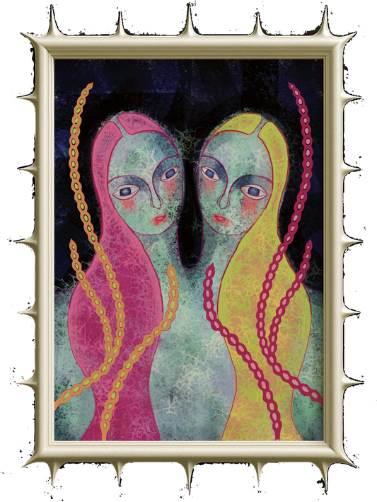 Female Portrait Art Poster "DUALITY"