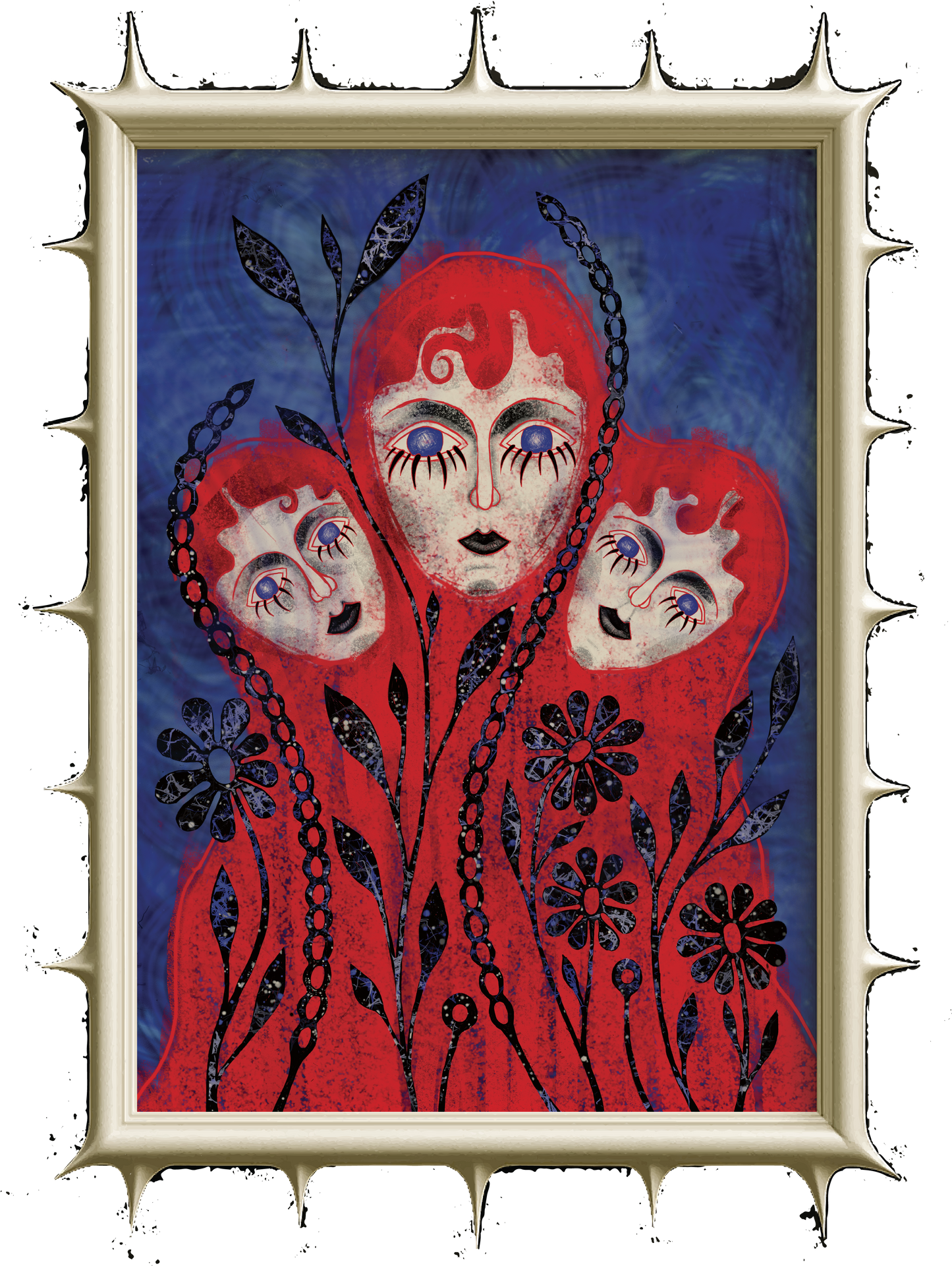 Affiche d'art portrait fantastique "ME, MYSELF & I"