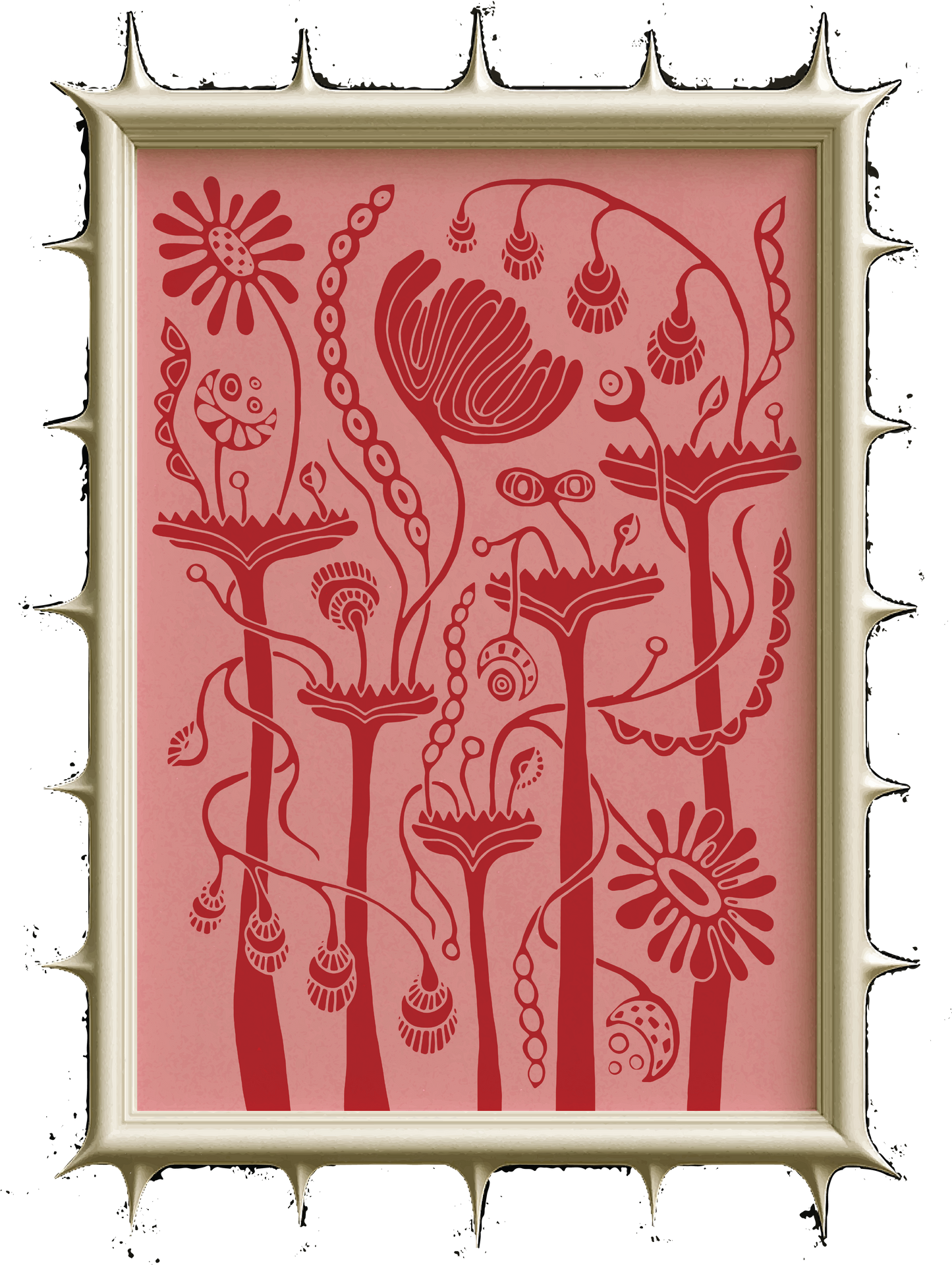 Pink Floral Art Poster "VASE"