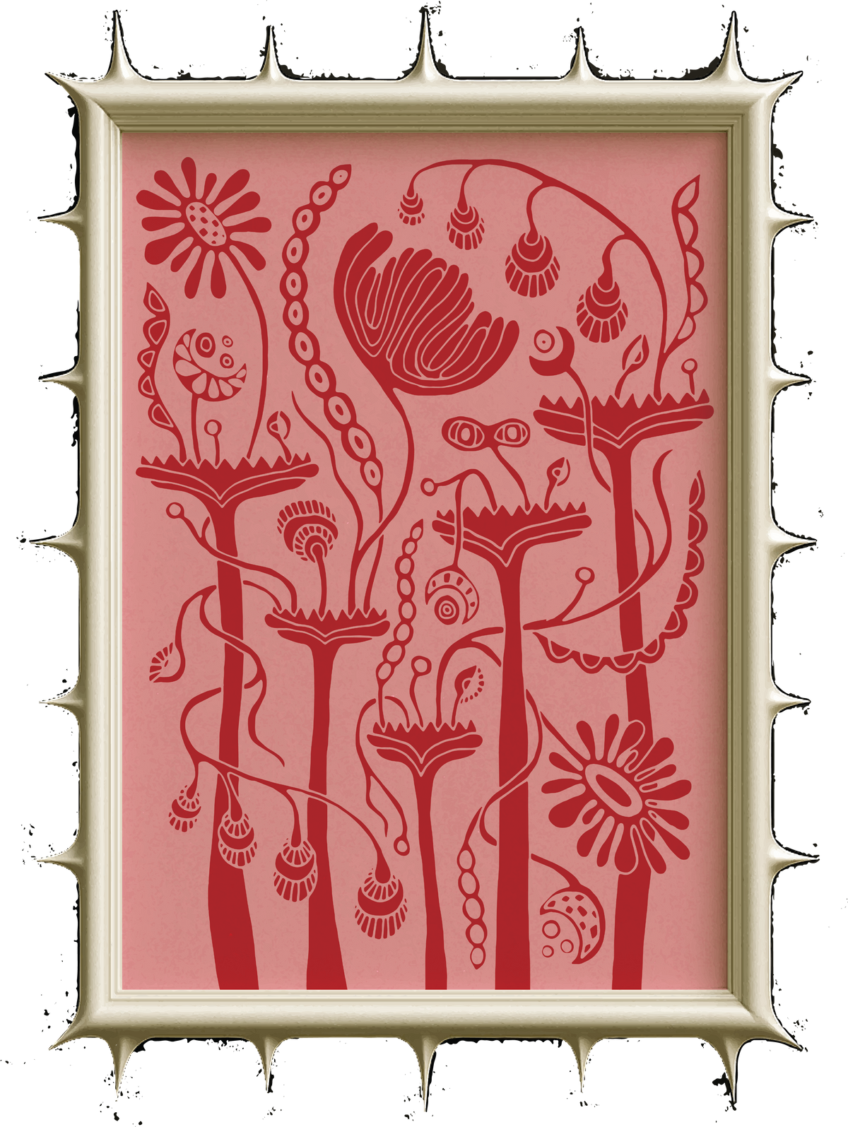 Pink & Red Floral Wall Art Poster 