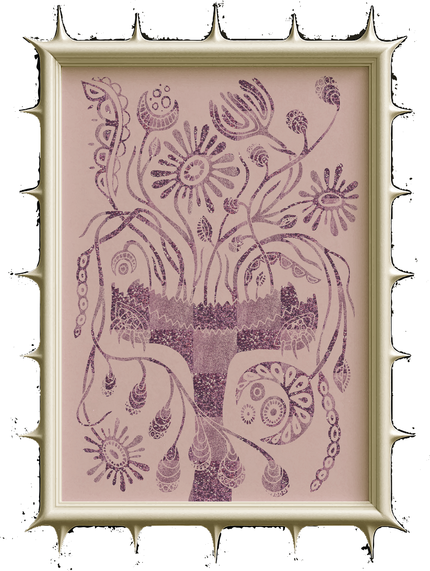 Lilac Purple Floral Art Poster "VASE"