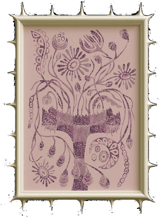 Lilac Purple Floral Art Poster "VASE"